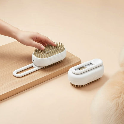 Brosse Vapeur 3-en-1 pour Chat – Brossage, Vapeur & Massage™